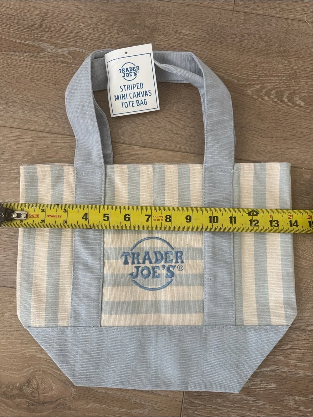 Trader Joe's Pastel Striped Mini Canvas Tote Set of 4: Pink, Blue, Green, Beige
